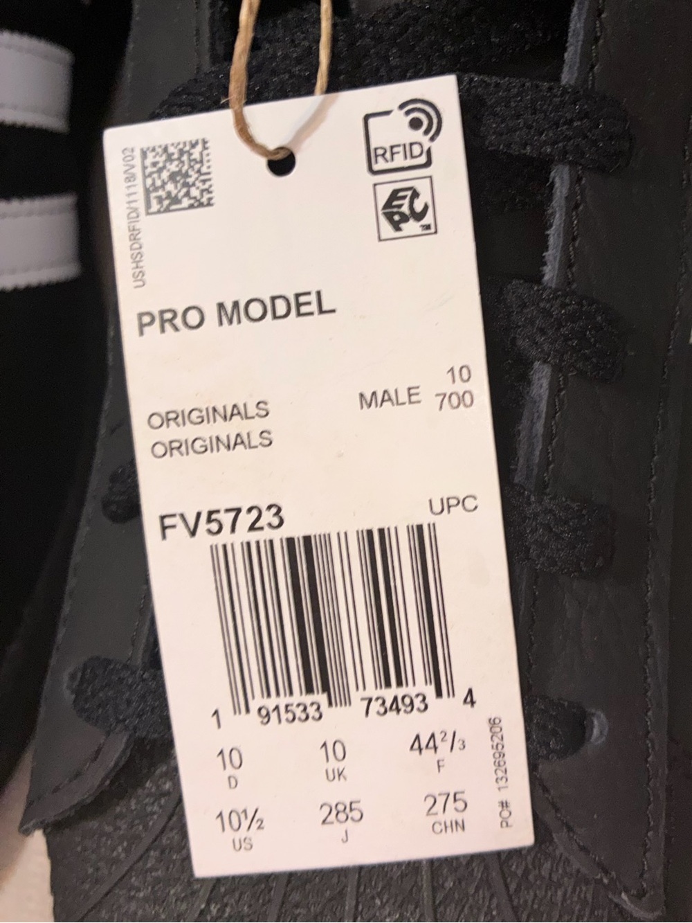 Adidas Men’s  Black & White Pro Model Sneakers with Gold Logo - Picture 2 of 7